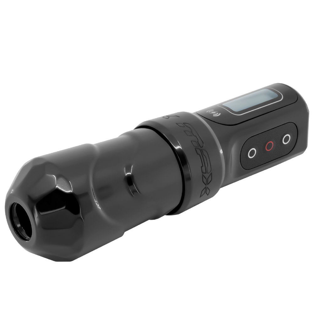 Flux Max Stealth w/ 2 PowerBolts II - FK Irons - Precision Tattoo Machines