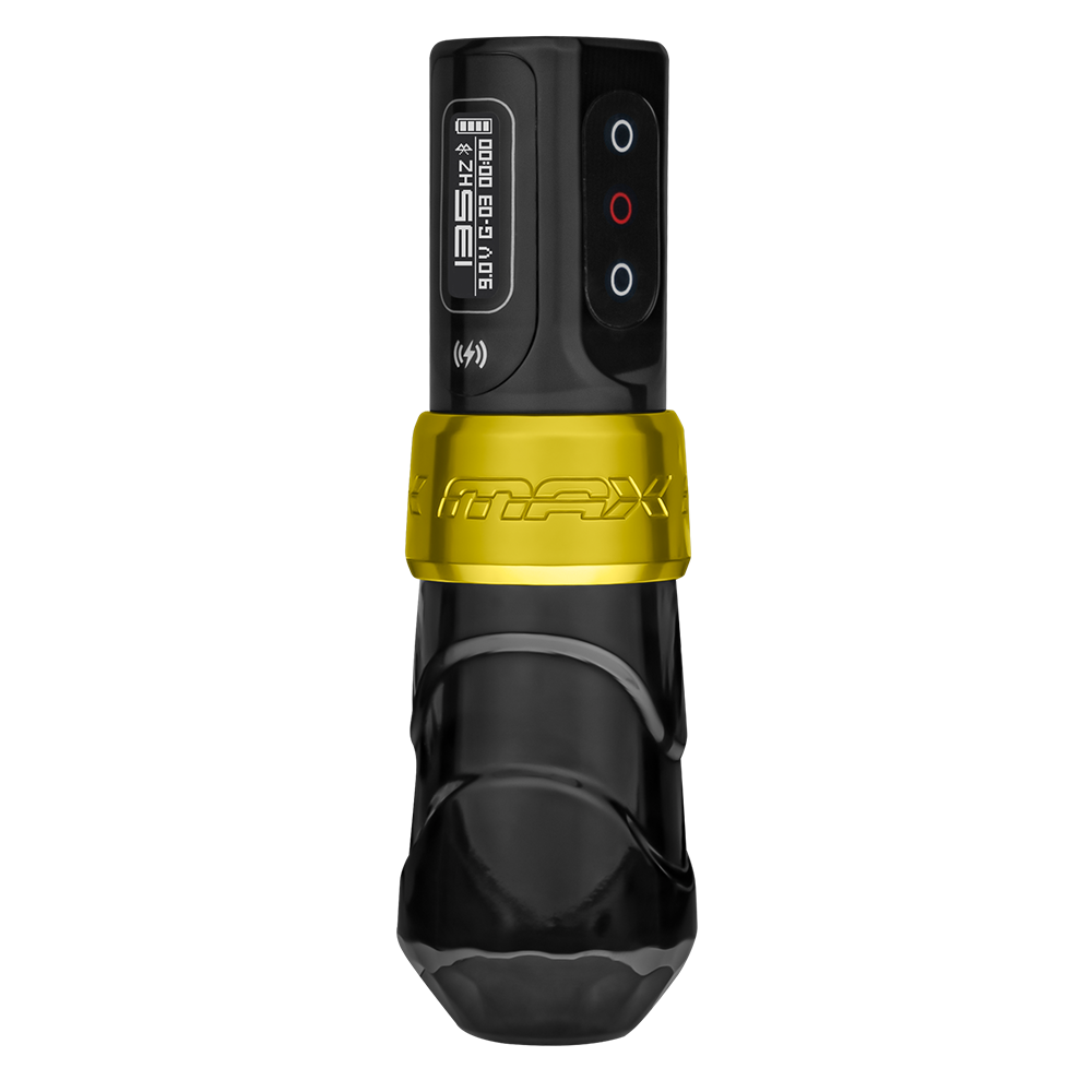 Flux Max Gold with PowerBolt II - FK Irons - Precision Tattoo Machines