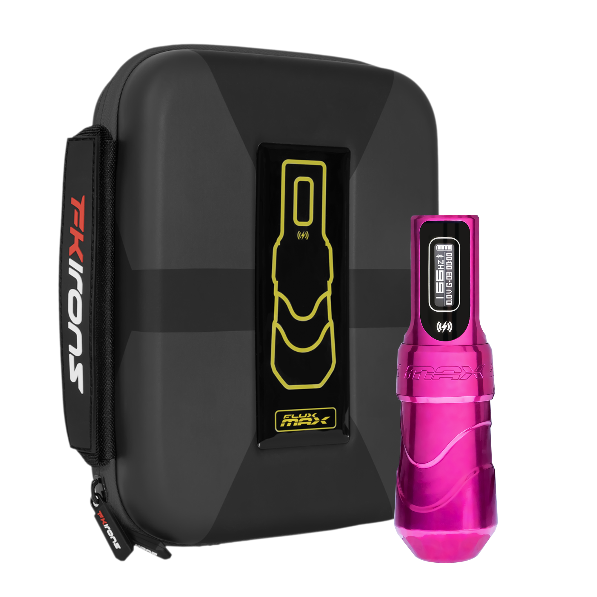 Flux Max Bubblegum with PowerBolt II - FK Irons - Precision Tattoo Machines