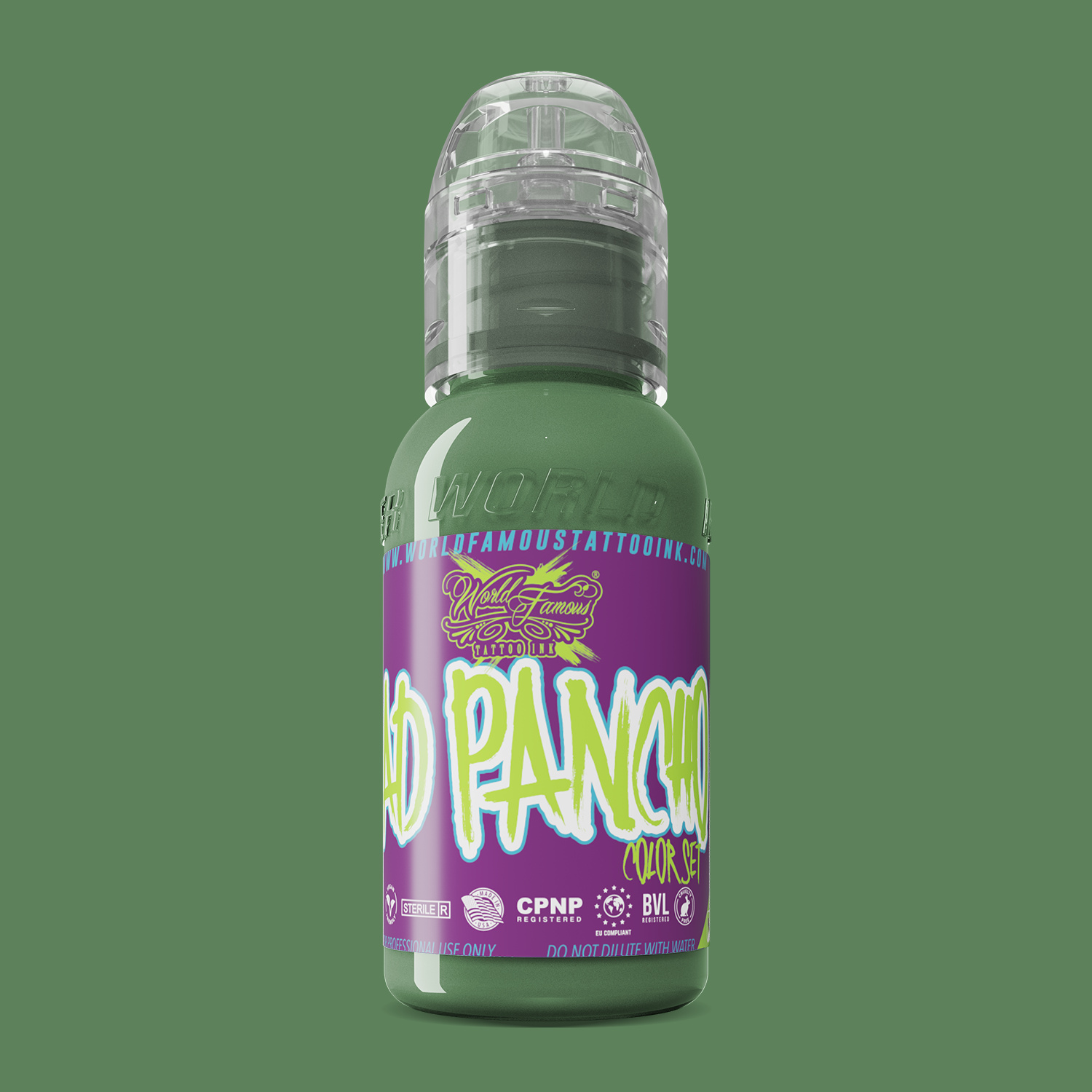 Pancho Medium Green — World Famous Tattoo Ink — Pick Size