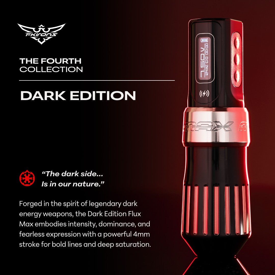 FK Irons Fourth Collection Flux Max Machine — Dark Edition - FK Irons - Precision Tattoo Machines