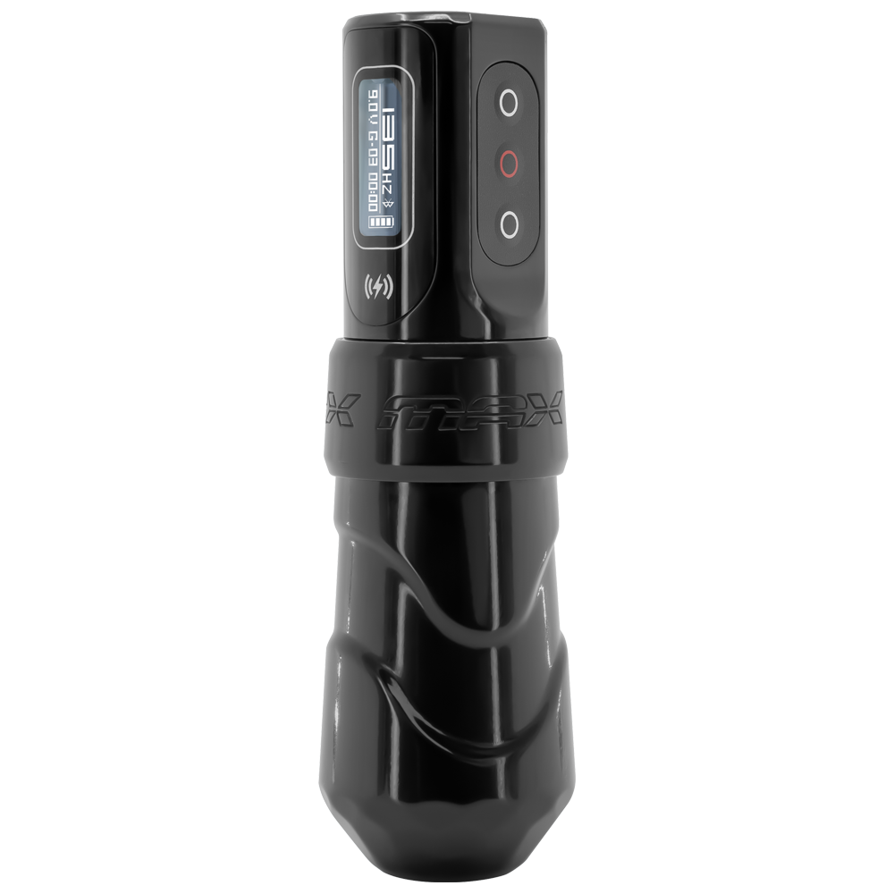 Flux Max Stealth w/ 2 PowerBolts II - FK Irons - Precision Tattoo Machines