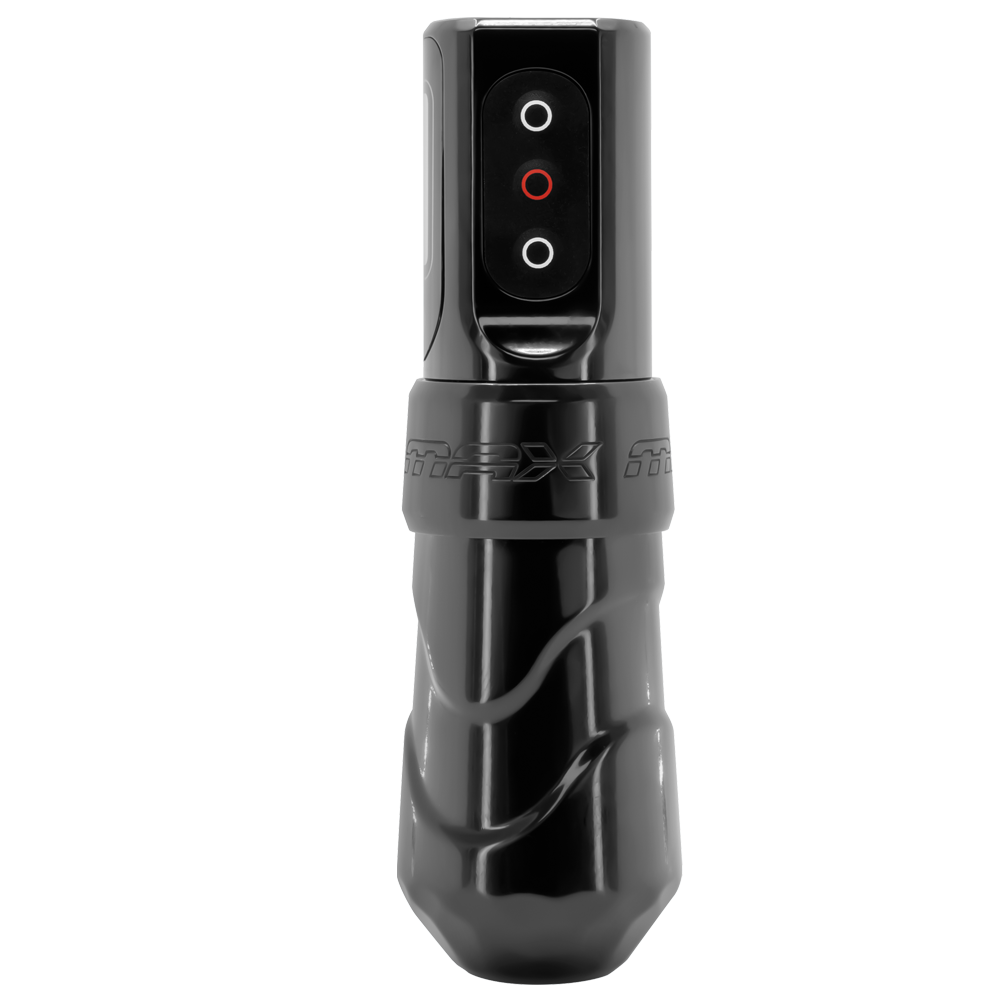 Flux Max Stealth w/ 2 PowerBolts II - FK Irons - Precision Tattoo Machines