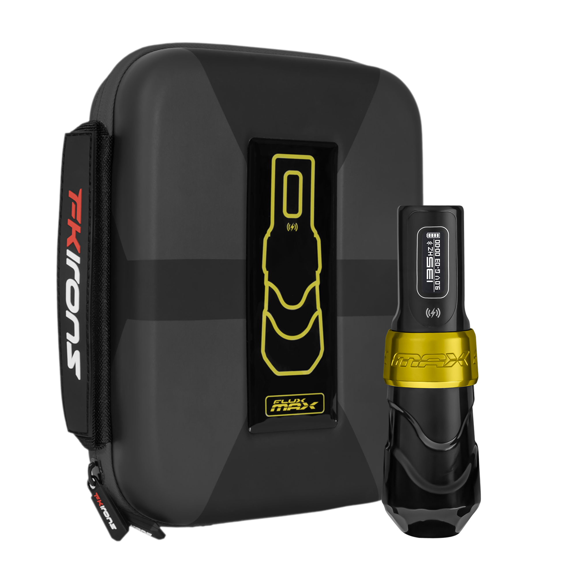Flux Max Gold with PowerBolt II - FK Irons - Precision Tattoo Machines